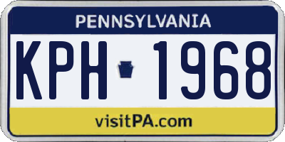 PA license plate KPH1968