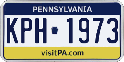 PA license plate KPH1973