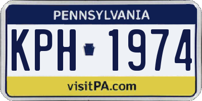 PA license plate KPH1974
