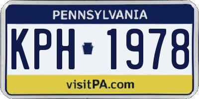 PA license plate KPH1978