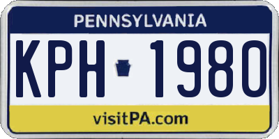 PA license plate KPH1980