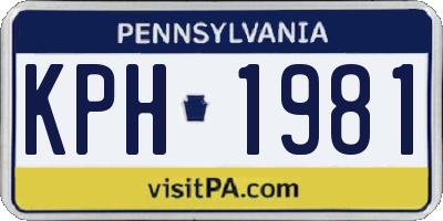 PA license plate KPH1981