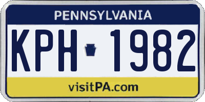 PA license plate KPH1982