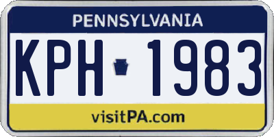 PA license plate KPH1983