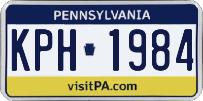 PA license plate KPH1984