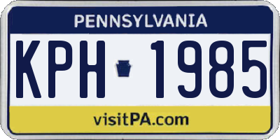 PA license plate KPH1985