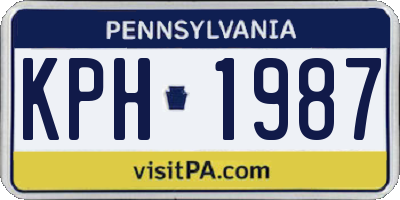 PA license plate KPH1987