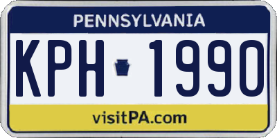 PA license plate KPH1990