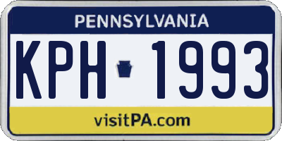 PA license plate KPH1993