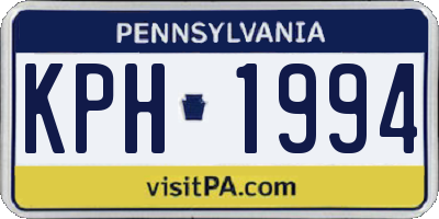 PA license plate KPH1994