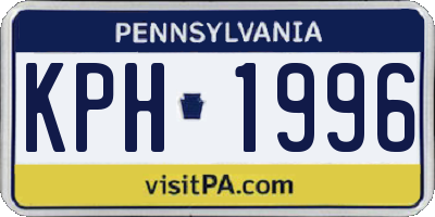PA license plate KPH1996
