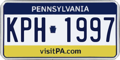 PA license plate KPH1997
