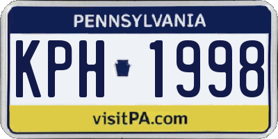 PA license plate KPH1998