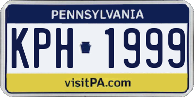 PA license plate KPH1999