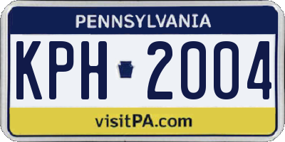 PA license plate KPH2004