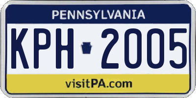 PA license plate KPH2005