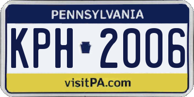 PA license plate KPH2006