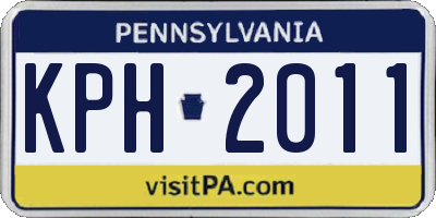 PA license plate KPH2011