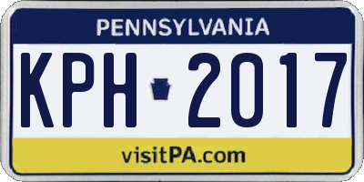 PA license plate KPH2017