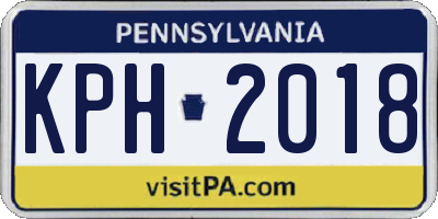PA license plate KPH2018