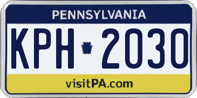 PA license plate KPH2030