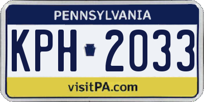 PA license plate KPH2033