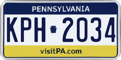 PA license plate KPH2034
