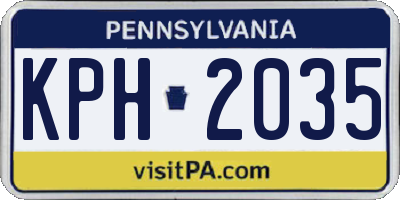 PA license plate KPH2035