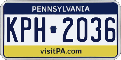 PA license plate KPH2036