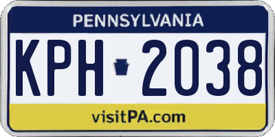 PA license plate KPH2038