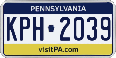 PA license plate KPH2039