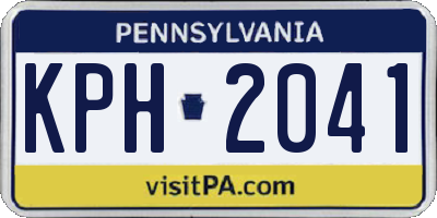 PA license plate KPH2041