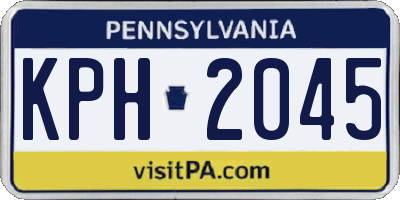 PA license plate KPH2045