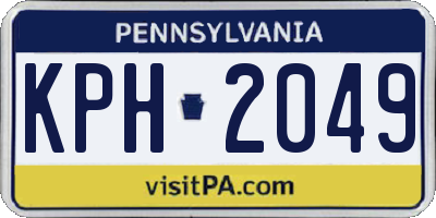 PA license plate KPH2049