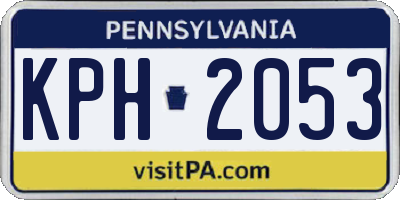 PA license plate KPH2053