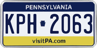 PA license plate KPH2063
