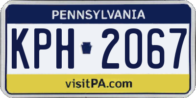 PA license plate KPH2067