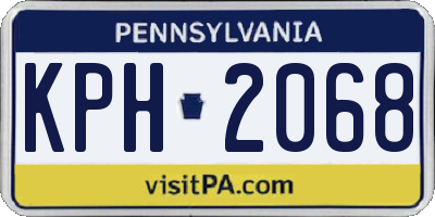 PA license plate KPH2068