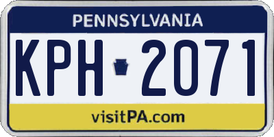 PA license plate KPH2071