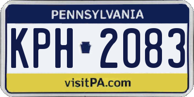 PA license plate KPH2083
