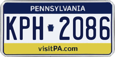 PA license plate KPH2086