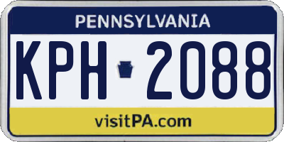 PA license plate KPH2088