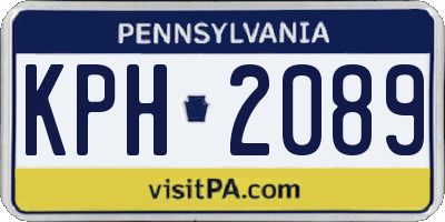 PA license plate KPH2089