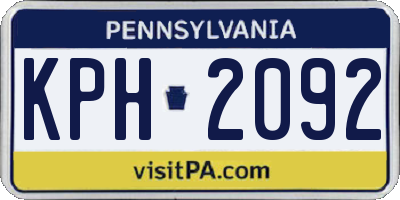 PA license plate KPH2092