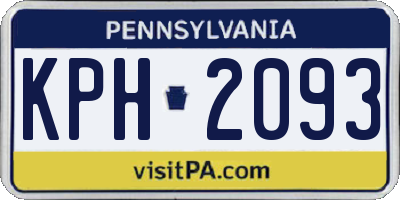 PA license plate KPH2093
