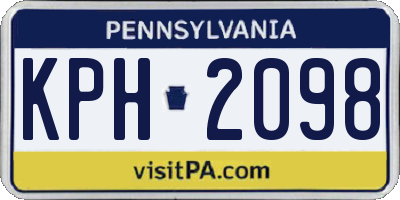 PA license plate KPH2098
