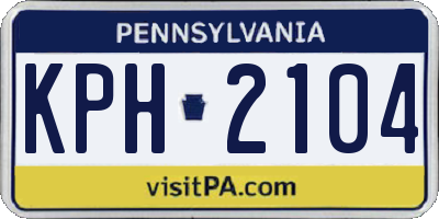 PA license plate KPH2104