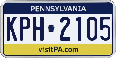PA license plate KPH2105