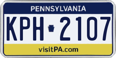 PA license plate KPH2107