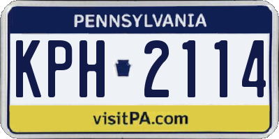 PA license plate KPH2114